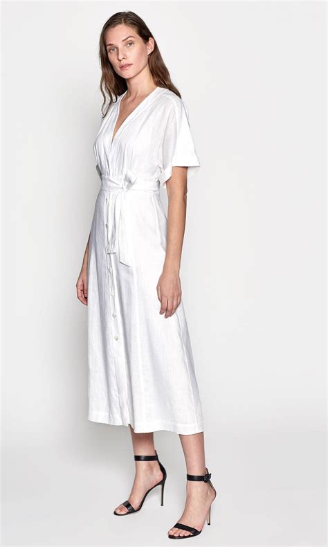 Equipment Nauman Linen Midi Dress In Bright White White Lyst