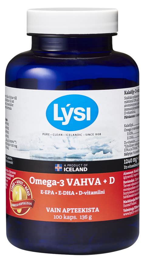 Lysi Omega-3 Vahva + D 100 kaps - Apteekkini.fi nettiapteekki