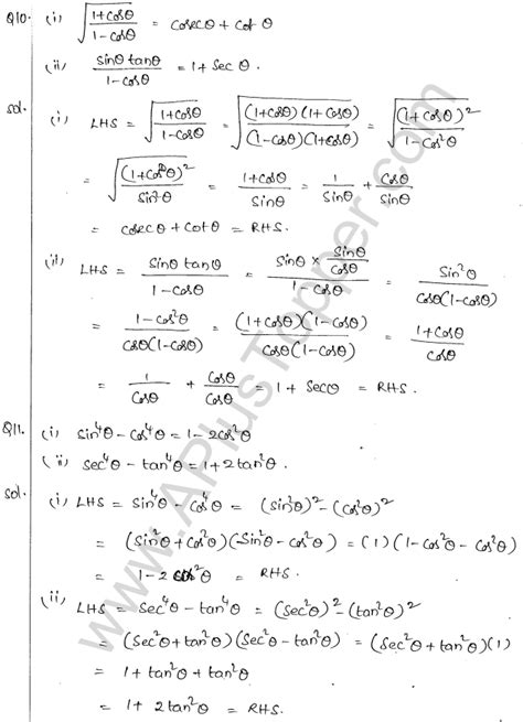 Ml Aggarwal Icse Solutions For Class 10 Maths Chapter 19 Trigonometric