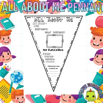 All About Me Pennant Back To School Activity K Quality Printable