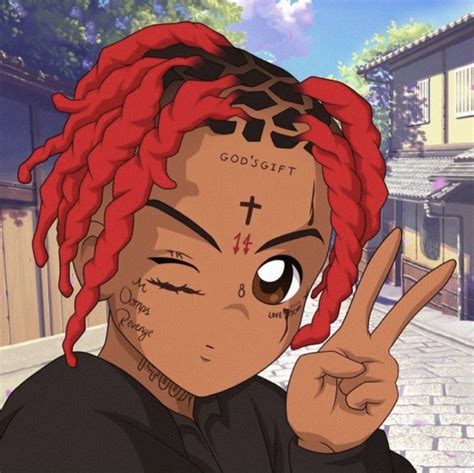 Pin by 𝙠𝙖𝙩𝙞𝙚 on Trippie Redd in 2021 Anime rapper Girls cartoon