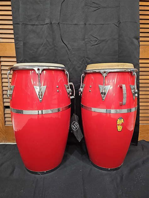 Latin Percussion Congas Set Of 2 Red Reverb