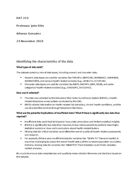 Module 5 Assignment Data Timeline DAT 223 Professor John Ellis