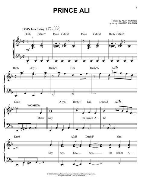 Prince Ali | Sheet Music Direct