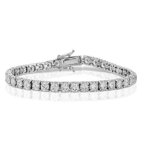 10 15 Ct T W Classic Diamond Tennis Bracelet In 14k White Gold