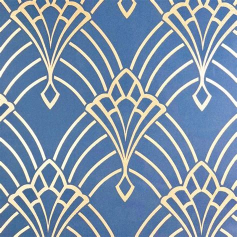 Rasch Empire Blue Wallpaper 305340 Wallpaper Art Deco Wallpaper Blue Wallpapers Blue Art