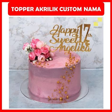 Jual TOPPER CAKE CUSTOM CAKE TOPPER AKRILIK TOPPER KUE ULANG TAHUN CAKE