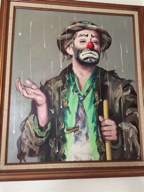 Limited Edition Oil On Canvas Clown Painting Of Emmett Kelly Jr By