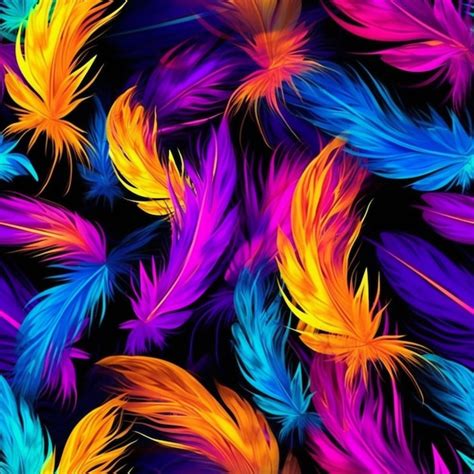 Premium Ai Image A Close Up Of Colorful Feathers On A Black