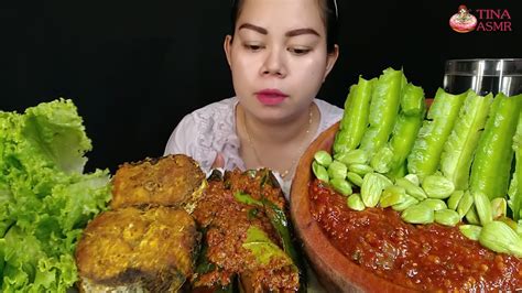 Ikan Goreng Sambal Pete Kecipir Daun Selada Mukbang YouTube