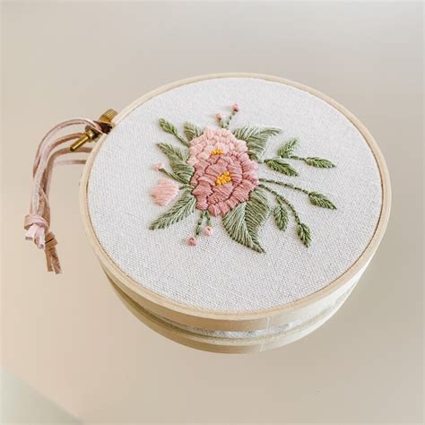 Peonies Hand Embroidery Pattern Beginner Embroidery Diy Etsy