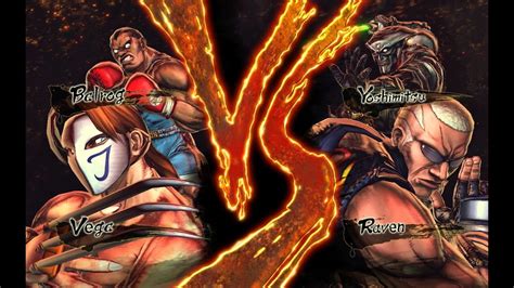 TEKKEN X STREET FIGHTER Vega X Balrog VS Raven X Yoshimitsu 60fps