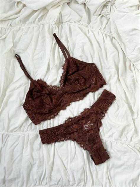 Conjunto De Lingerie Virginia S Bojo Renda Chantilly Calcinha Em Renda