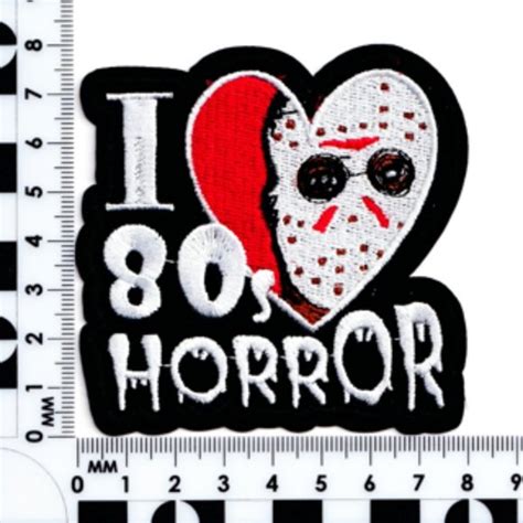 Accessories Iron On I Love 8s Horror Patch Embroidered Jason Voorhees