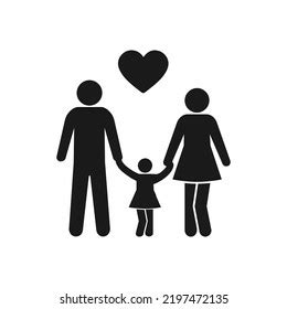 Family Flat Icon Black White Vector Stock Vector (Royalty Free ...