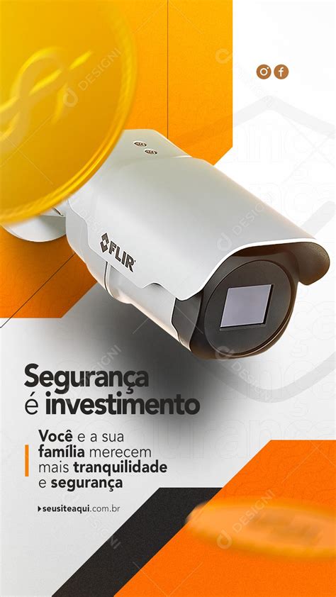 Story Segurança é investimento Segurança Eletrônica Social Media PSD