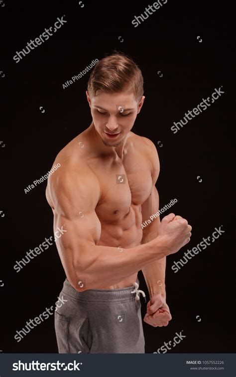 Portrait Wonderful Sportsman Naked Muscular Torso Stock Photo Shutterstock