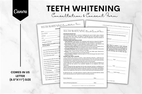 Teeth Whitening Intake And Consent Form 2 Graphic By Sundiva Design · Creative Fabrica