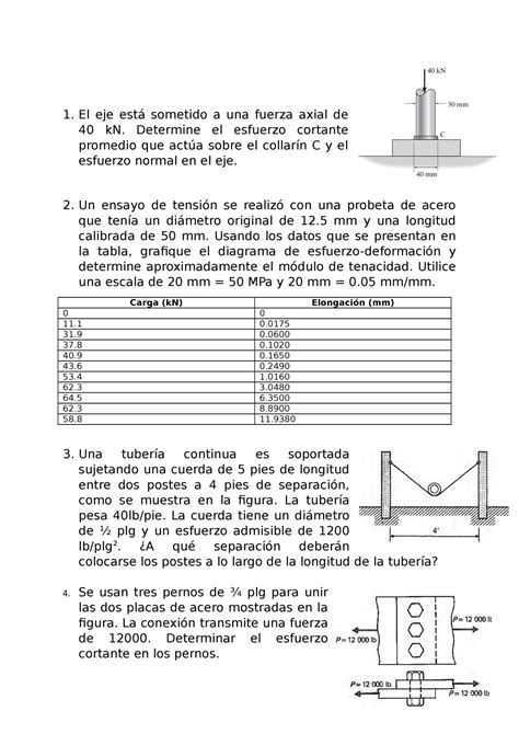 Parcial Mm Problemas Utp Ch El Eje Est Sometido A Una