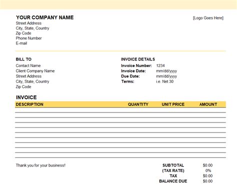 Small Business Invoice Template | altLINE