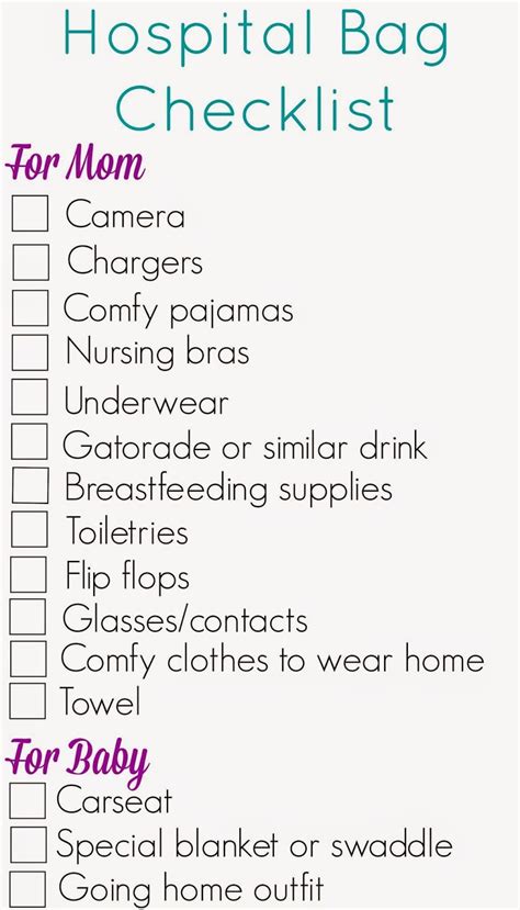 Hospital Bag Checklist With Free Printable - The Chirping Moms