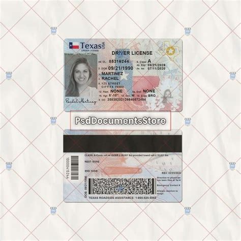 Texas Driver License Template New (v2) - PSD Doc Store