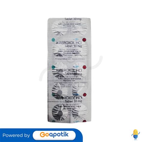 Ambroxol Hcl Mulia 30 Mg Strip 10 Tablet Kegunaan Efek Samping