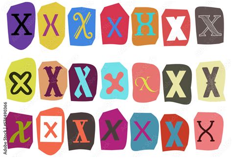 Alphabet X Vector Cut Newspaper And Magazine Letters Paper Style