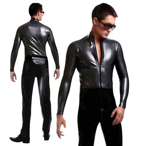 Sexy Lingerie Gay Mens Bondage Fetish Black Stretch Pvc Look Latex