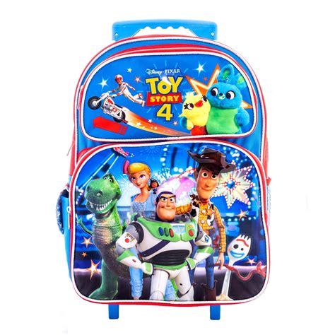 Disney Toy Story 4 Kids 16 Rolling Backpack Bag Daypack 3d Pop Out