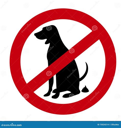 Image Sign of the Ban on Pooping Dogs Stock Vector - Illustration of