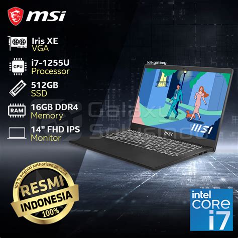 Jual Msi Modern C Mo Id Core I U Gb Ssd Gb Ram Intel