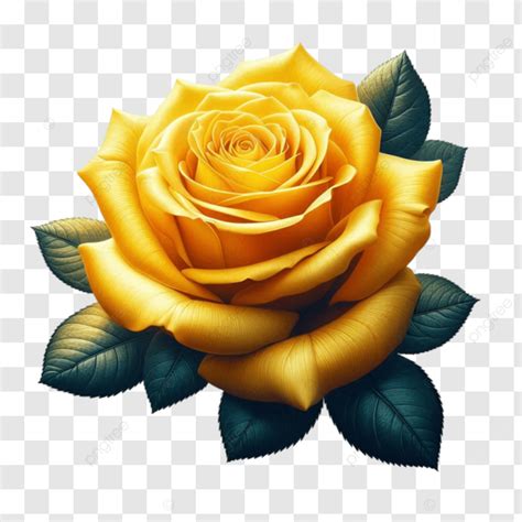 There Is A Yellow Rose With Green Leaves On Stem There Is A Yellow