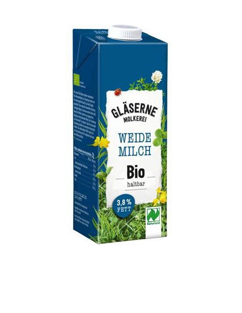 Gläserne Molkerei Bio Weidemilch 3 8 Fett haltbar 12 x 1l online kaufen