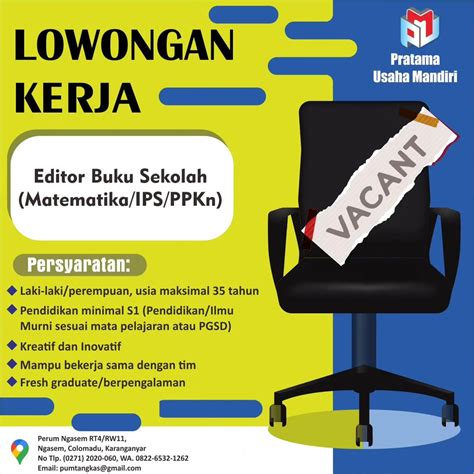 Lowongan Kerja September 2023 Editor Pratama Usaha Mandiri Di Solo