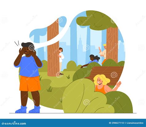 Hide And Seek Game Vector Concept Stock Illustration Illustration Of