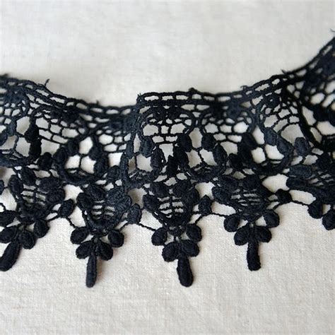 6.5cm wide Black Embroidered Lace Trims Hollow Out Lace Ribbon Black ...