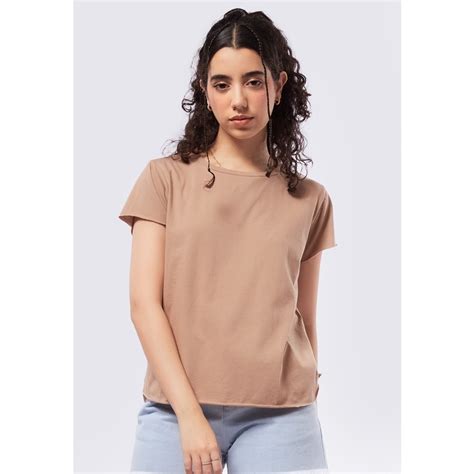 Jual COLORBOX Basic Short Sleeve Loose T Shirt Brown Shopee Indonesia