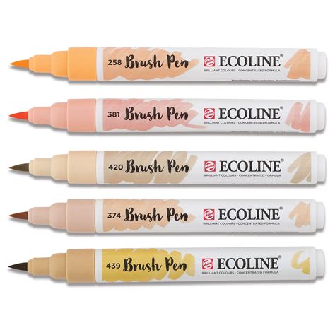 Royal Talens Ecoline Brush Marker Set Beige Pink Hues Set Of 5