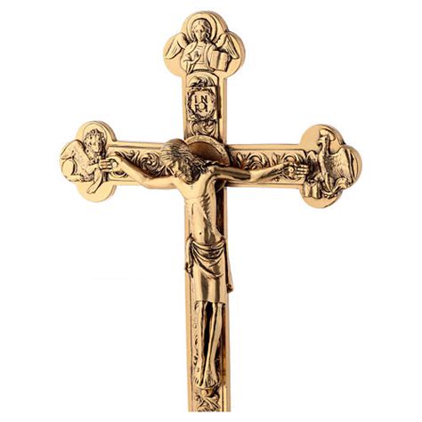 Budded Crucifix With Base Gold Plated Metal 10 In Online Sales On