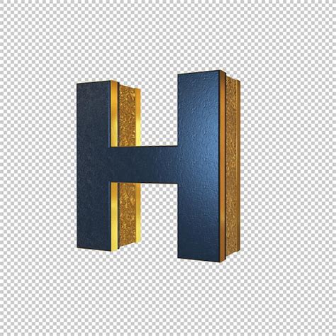 Render 3d Letra H Archivo PSD Premium