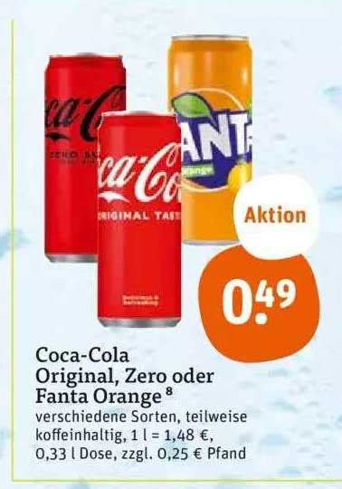 Coca Cola Original Zero Oder Fanta Orange Angebot Bei Tegut