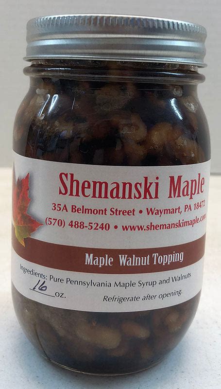 Maple Walnut Topping Shemanski Maple Syrup