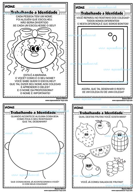 Atividades Trabalhando A Identidade A Educação Infantil Apostila D1F