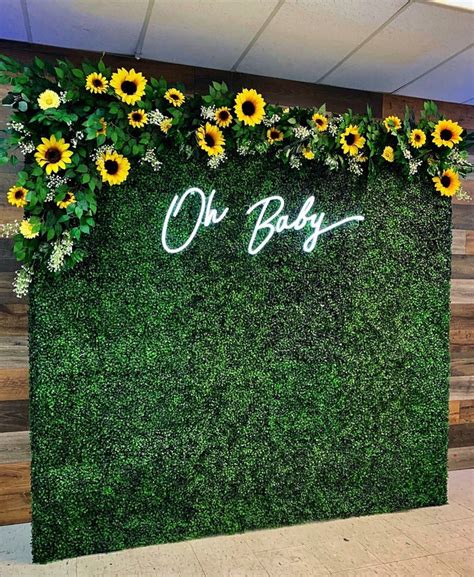 Baby Shower Backdrop Greenery Hedge Wall Backdrop Baby Etsy