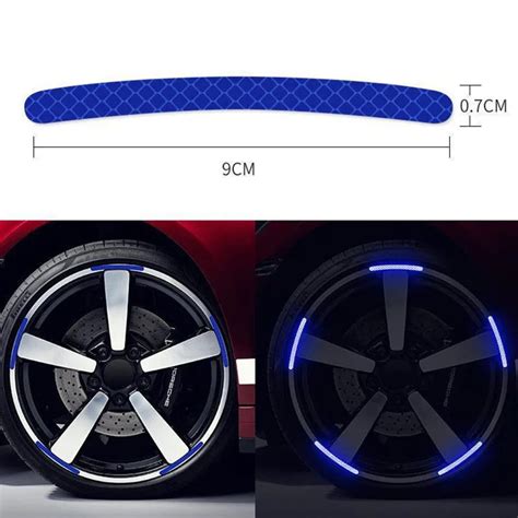 Pcs Car Wheel Hub Reflective Sticker Tire Rim Reflective Strips