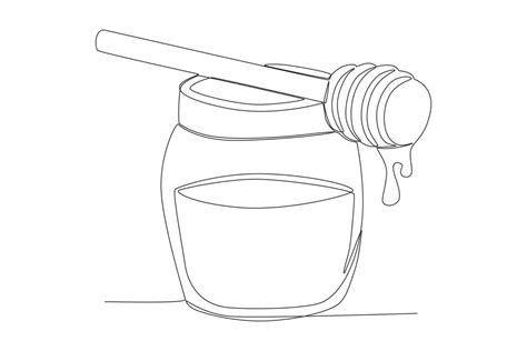 Vector continuous line drawing of honey bottle vector illustration 26562780 Vector Art at Vecteezy