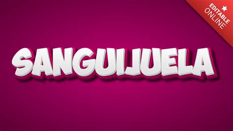 Sanguijuela Pink 3D Style Text Effect Generator