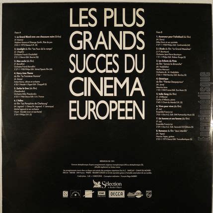 Encyclopédisque Disque Les plus grands succès du cinéma européen