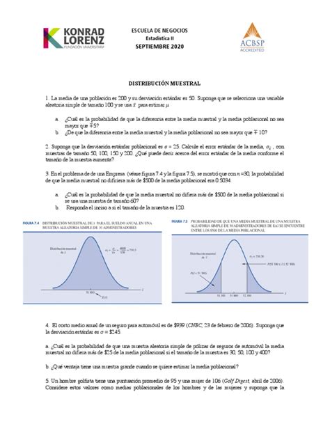 Taller Distribuciones Muestrales Pdf Media Muestreo Estadísticas